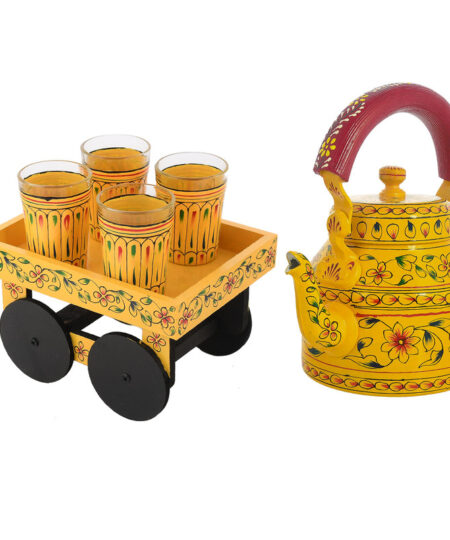 ALUMINIUM TEA KETTLE WITH 4 GLASS